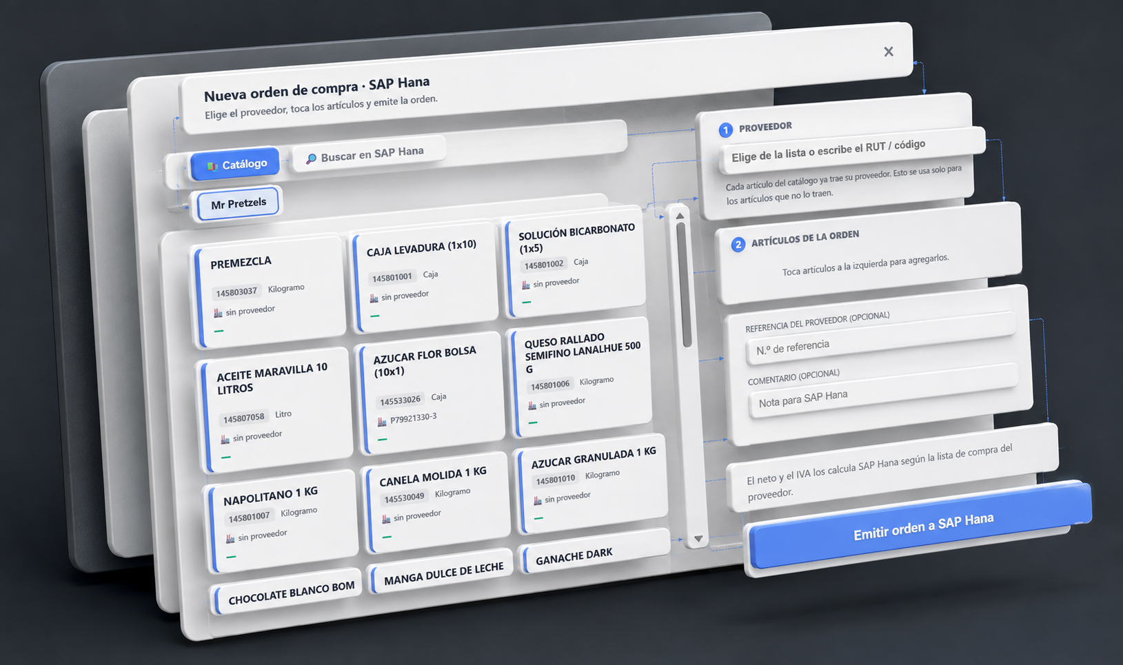 Orden de compra SAP desde Evol POS
